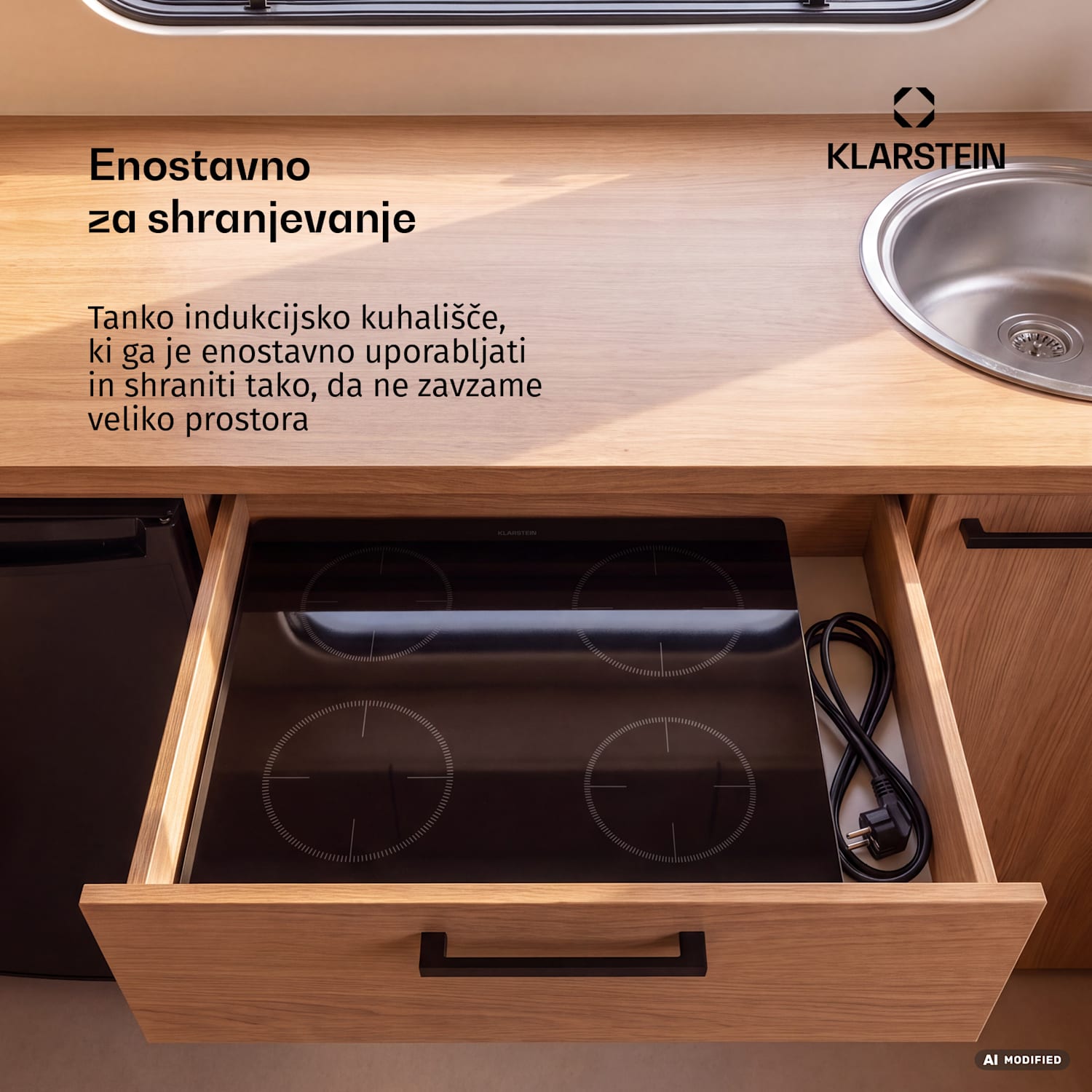 Indukcijska kuhalna plošča TrinityCook | 4 kuhalne cone | 3500 W | 9 stopenj moči | upravljanje na dotik 