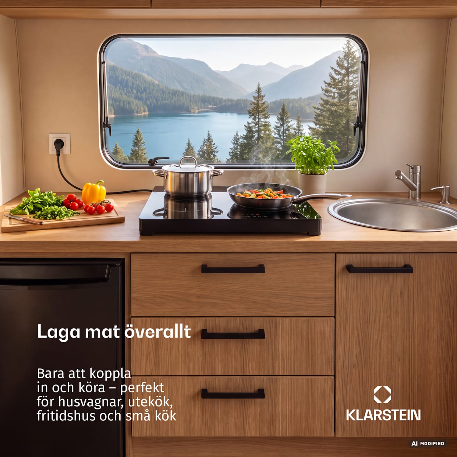 TrinityCook induktionshäll | 4 kokzoner | 3500 W | 9 effektnivåer | Touch-styrning 