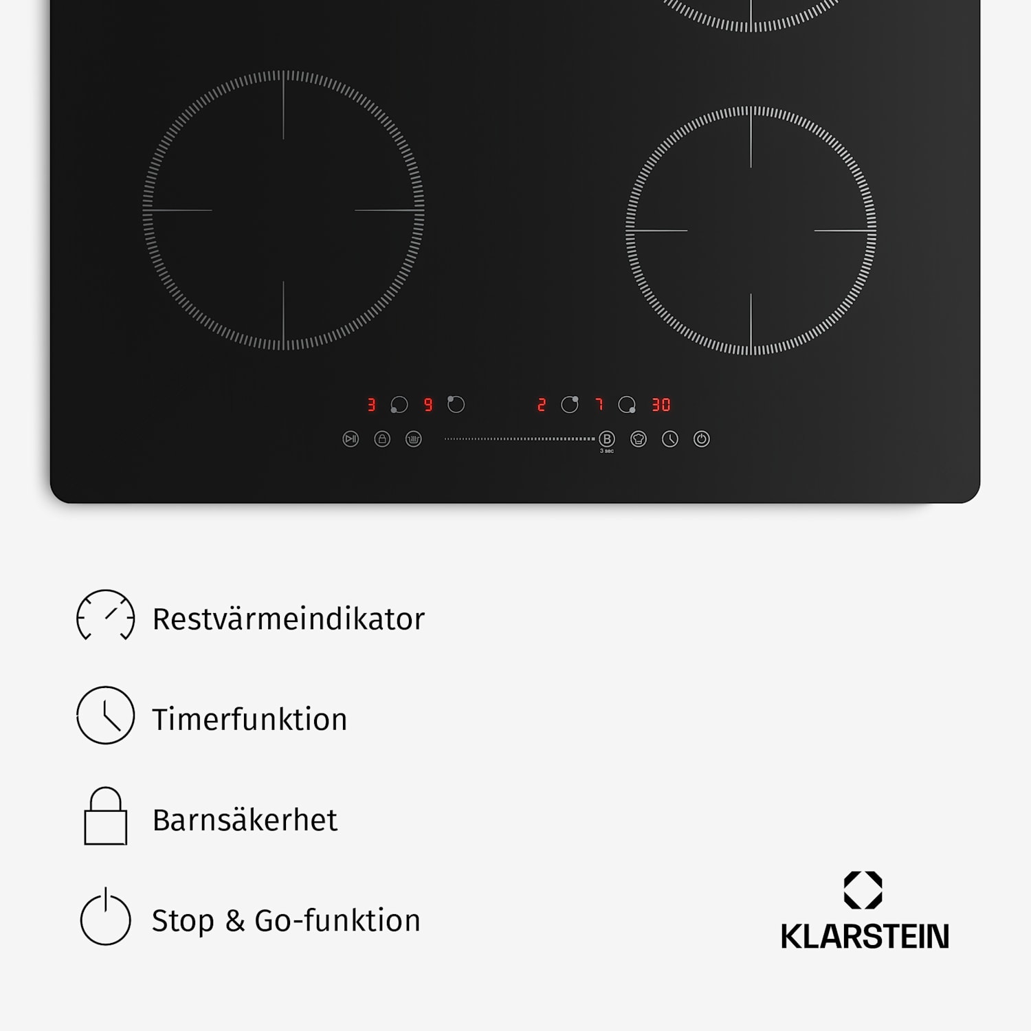 TrinityCook induktionshäll | 4 kokzoner | 3500 W | 9 effektnivåer | Touch-styrning 