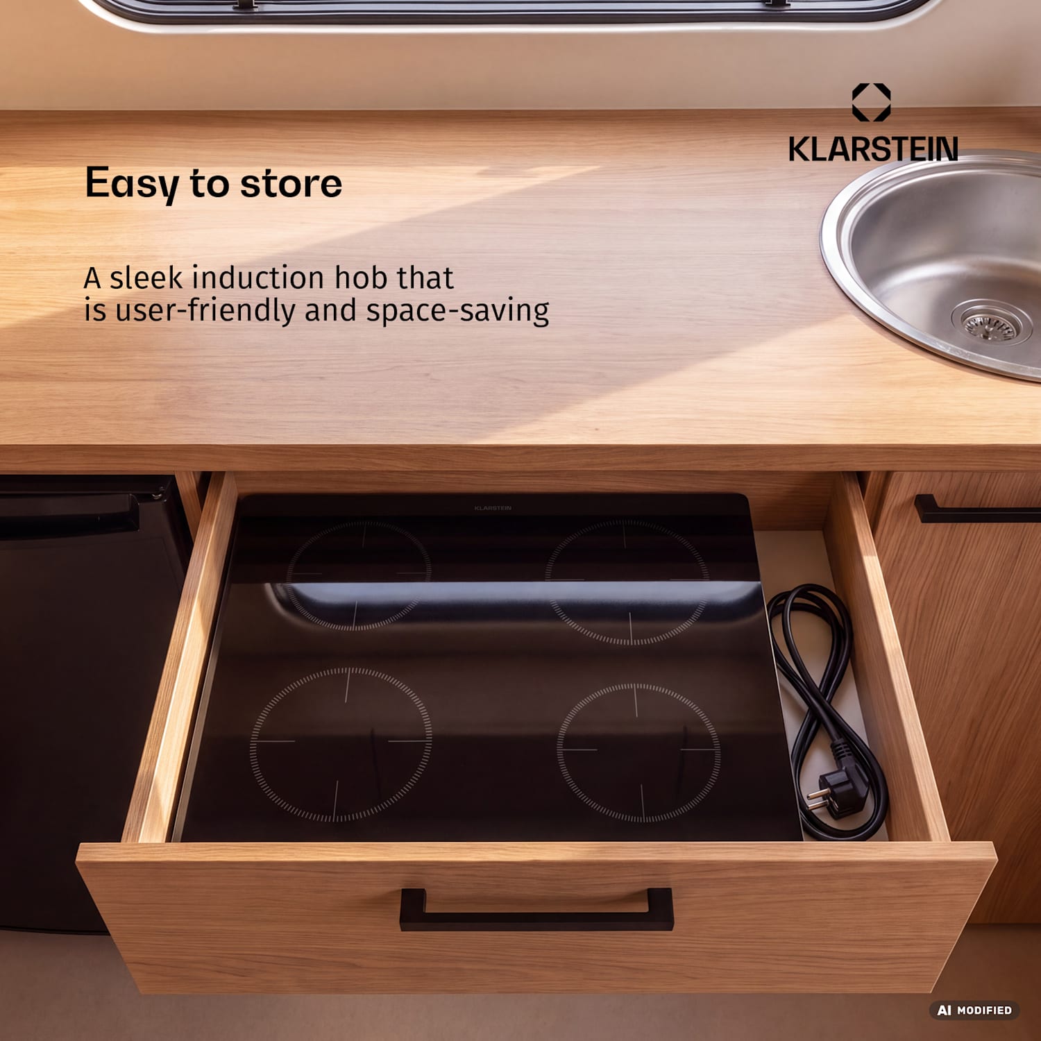 TrinityCook inductiekookplaat | 4 kookzones | 3500 W | 9 vermogensstanden | touchbediening 