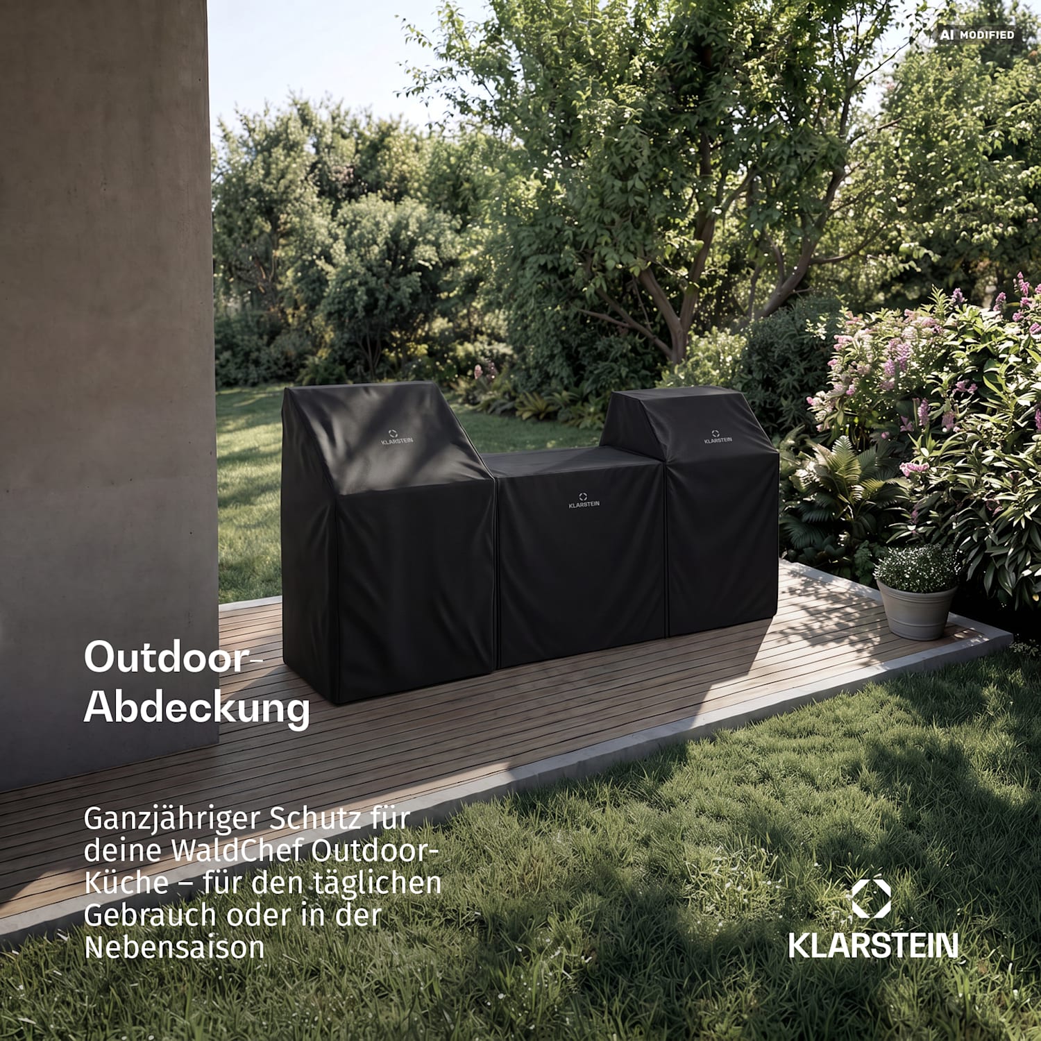 WaldChef Abdeckhaube für Outdoor-Küchenschrank | Wetterfest | Polyester | 92 x 63 cm 