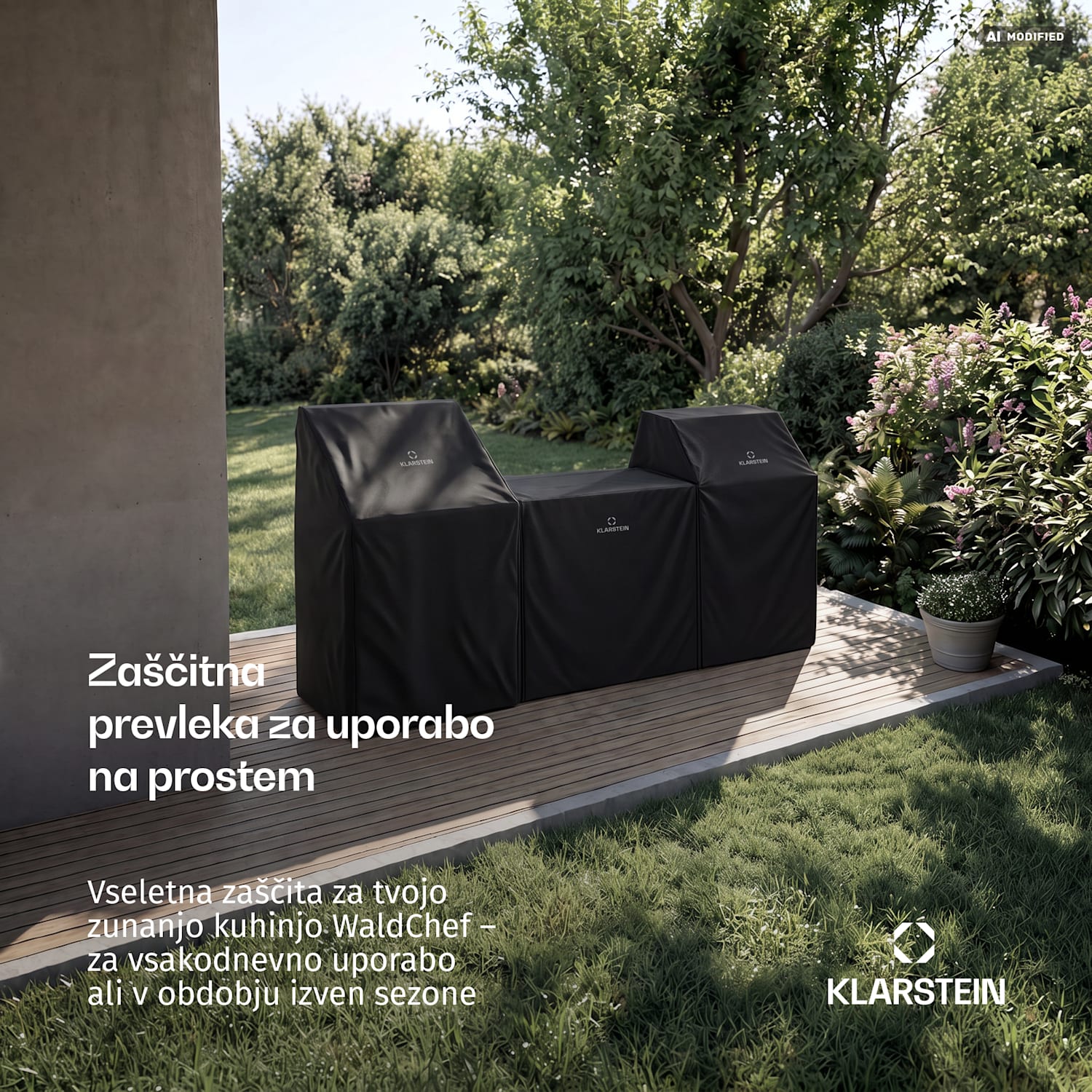 WaldChef zaščitna prevleka za kuhinjsko omarico na prostem | Odporna na vremenske vplive | Poliester | 92 x 63 cm 