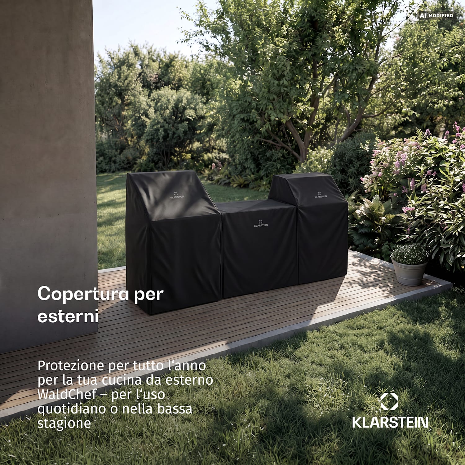 Copertura per barbecue WaldChef | Resistente alle intemperie | Poliestere | 69 x 68 cm 
