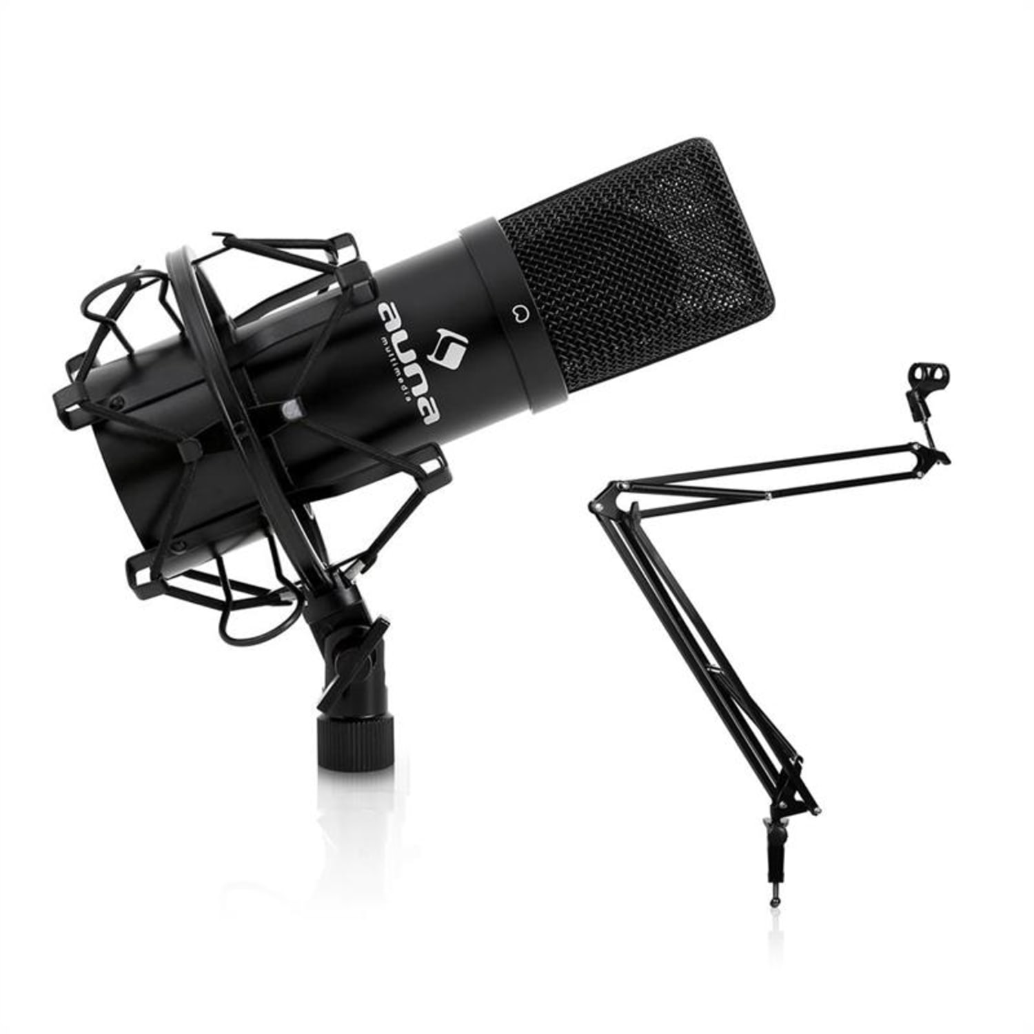 Set studiového mikrofonu a ramenového stojanu na mikrofon