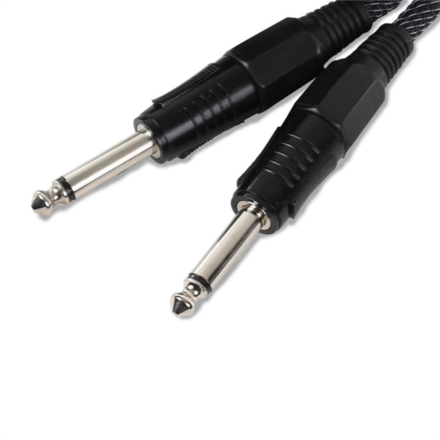 3 x FrontStage 6,35mm-Jack kabel, 3m, mono, tekstil, črno-bela barva 