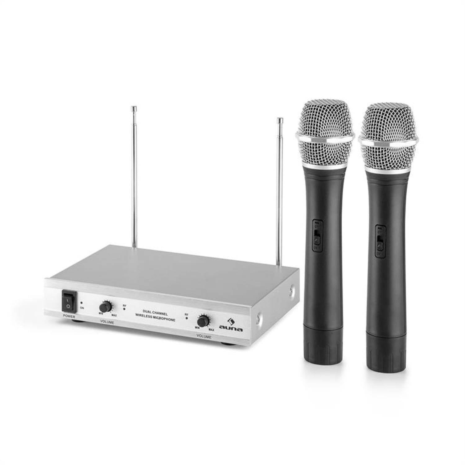 PA-парти комплект "Yellow Star 12" | 1200 W max. PA-система | auna 2-канален VHF радио микрофон