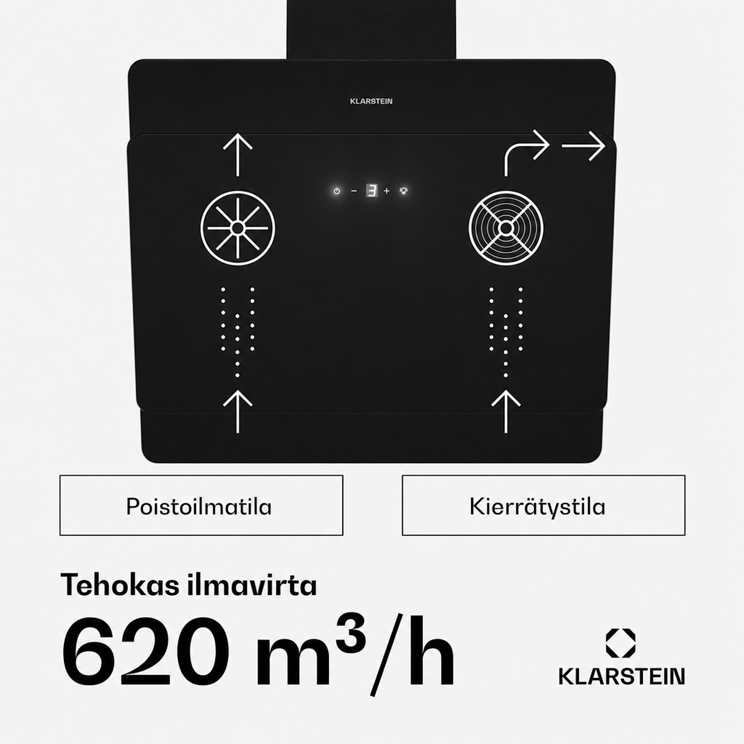 Aurica liesituuletin kiertoilmasetti 60 cm aktiivihiilisuodatin musta 60 cm | sis. vaihtosuodattimen | Musta