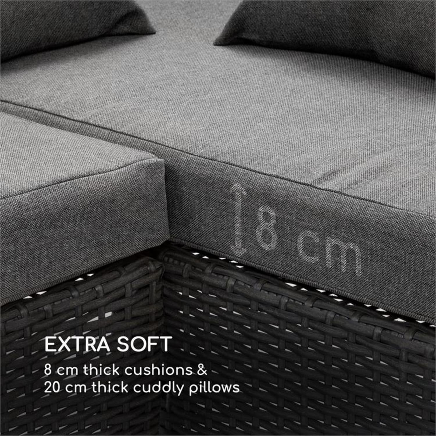 Titania Dining Lounge Set, kerti ülőgarnitúra készlet, fekete/sötétszürke Fekete | Sötétszürke