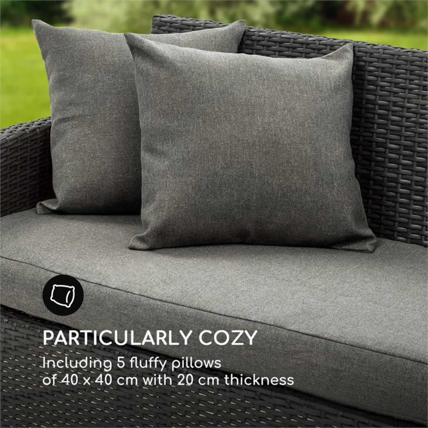 Titania Dining Lounge Set, kerti ülőgarnitúra készlet, fekete/sötétszürke Fekete | Sötétszürke