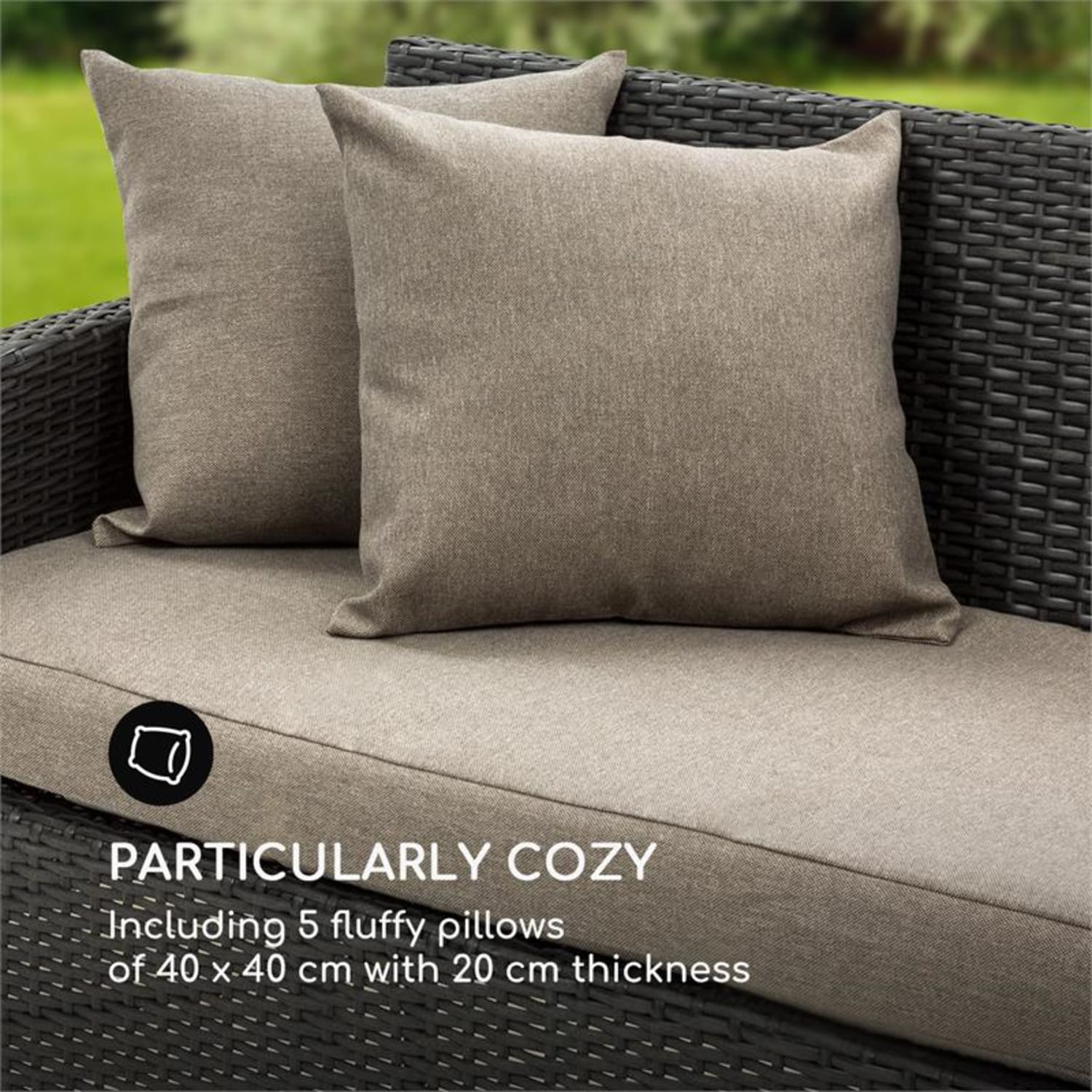 Titania Dining Lounge Set, kerti ülőgarnitúra készlet, fekete/barna Fekete | Barna