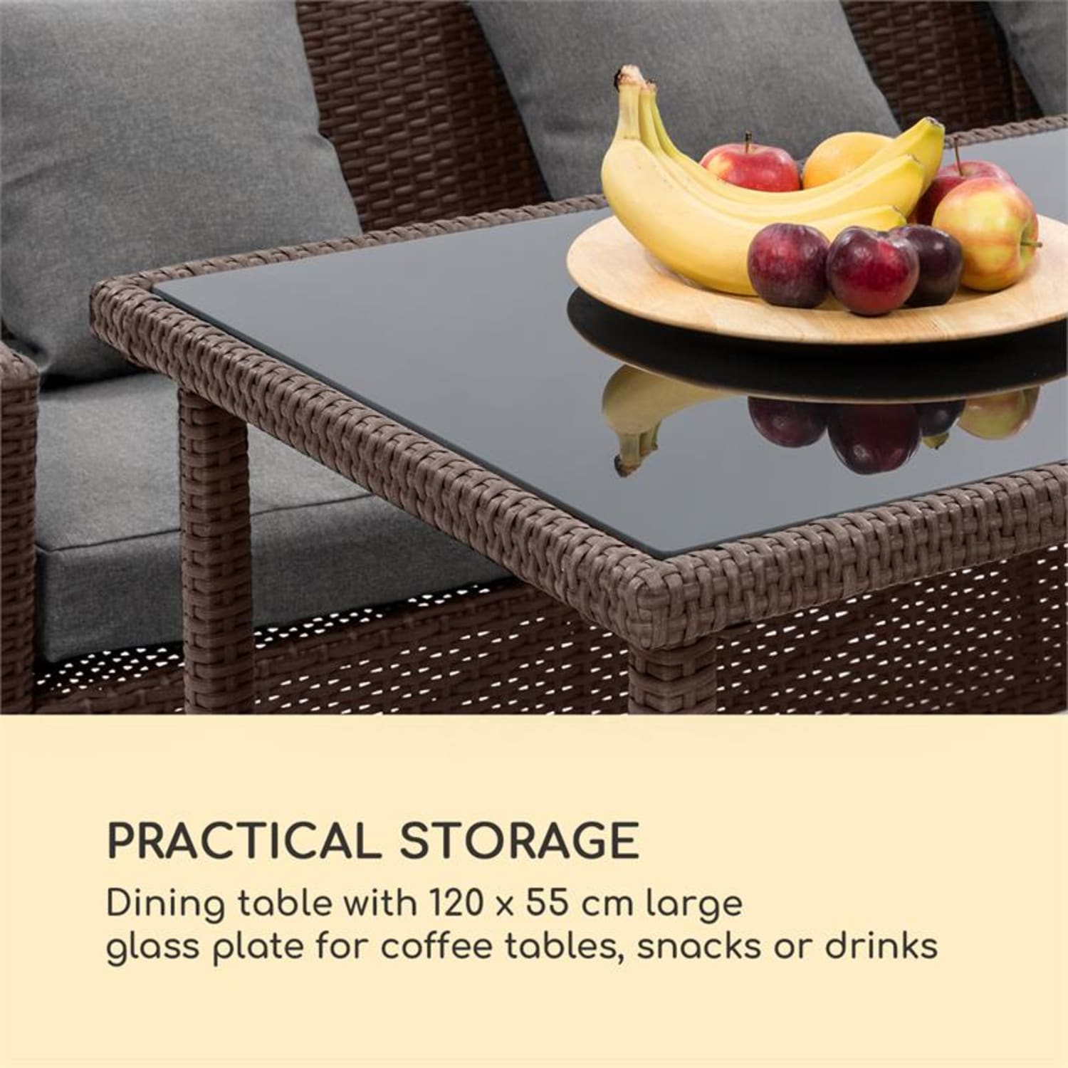Titania Dining Lounge Set, kerti ülőgarnitúra készlet, barna/sötétszürke Barna | Sötétszürke