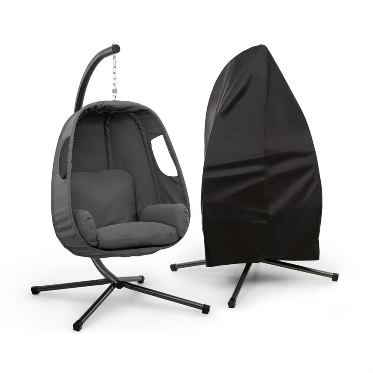 Bella Donna, závesné kreslo, ochranný kryt, vankúš na sedenie, 180 g polyester, tmavosivé Tmavosivá