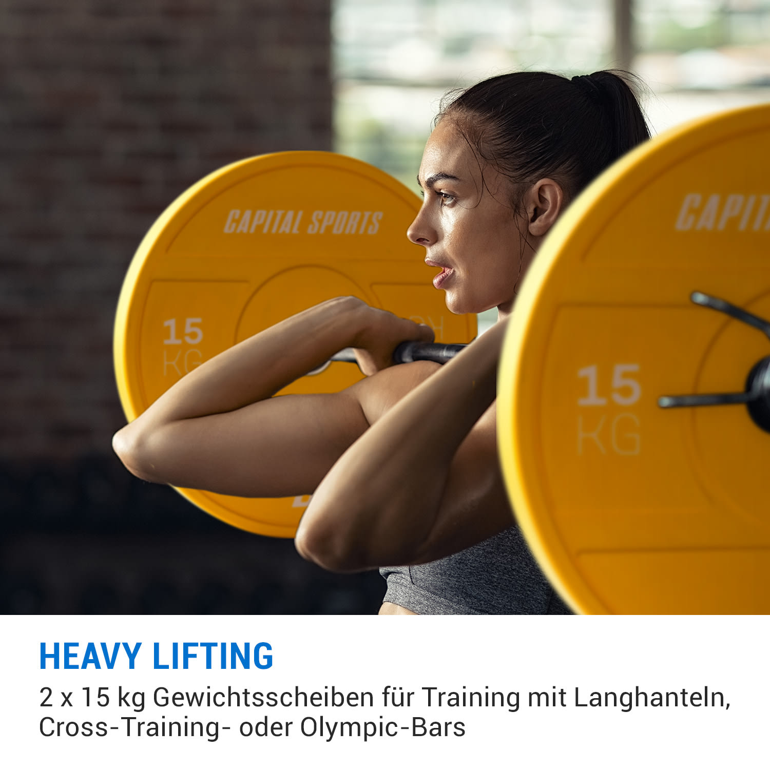 Nipton 2021 Gewichtsplatte Bumper Plate | 2 x 15 kg | Ø 54 mm | Hartgummi 2x 15 kg