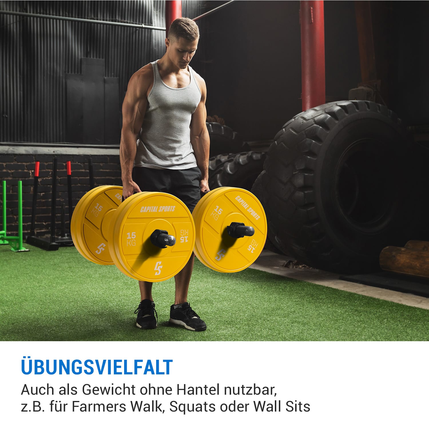 Nipton 2021 Gewichtsplatte Bumper Plate | 2 x 15 kg | Ø 54 mm | Hartgummi 2x 15 kg