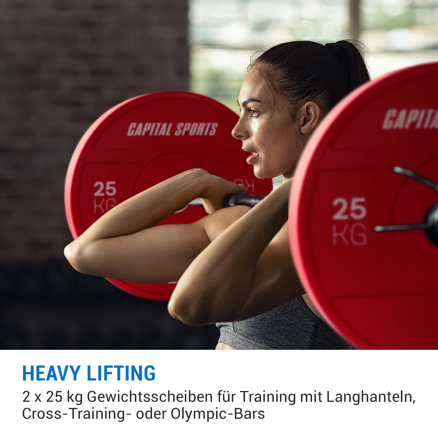 Nipton 2021 Gewichtsplatte Bumper Plate | 2 x 25 kg | Ø 54 mm | Hartgummi 2x 25 kg