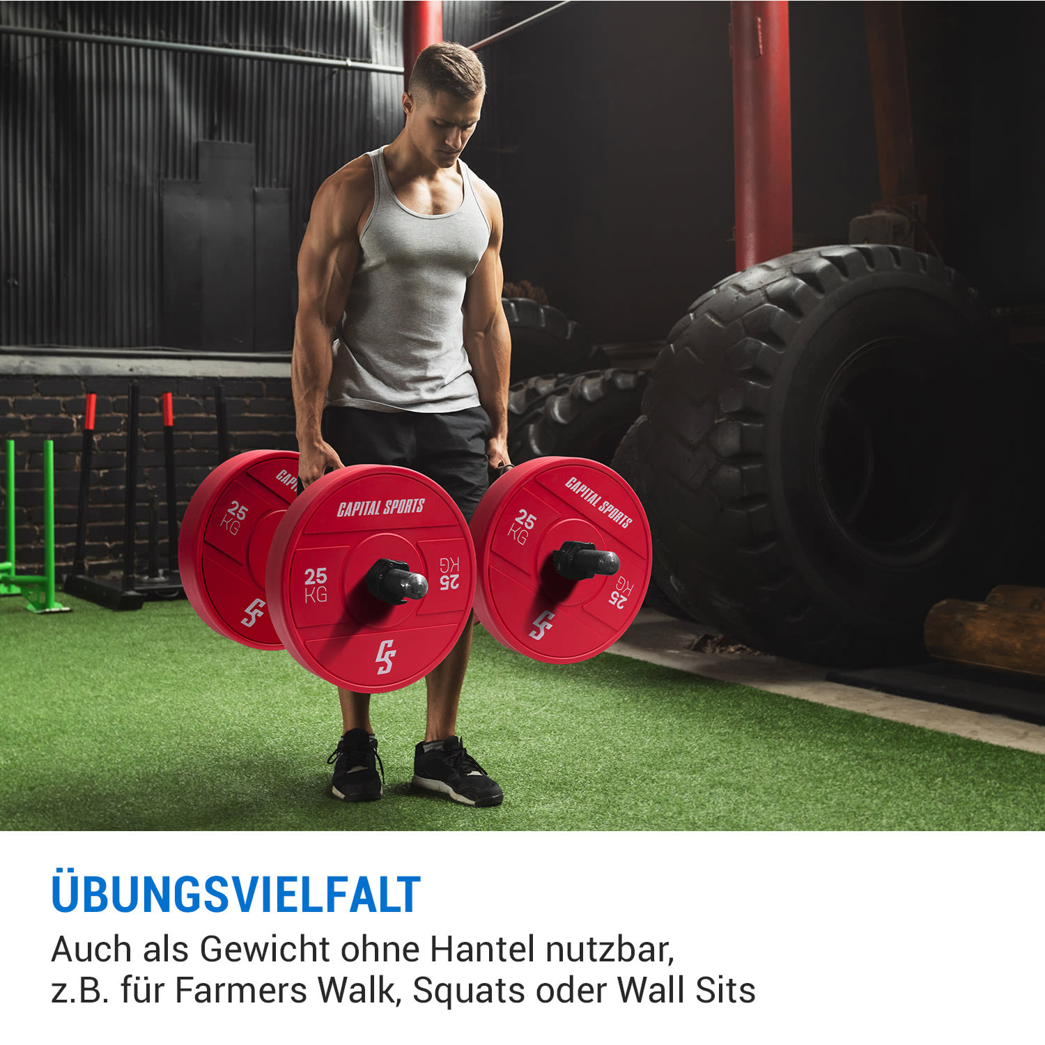 Nipton 2021 Gewichtsplatte Bumper Plate | 2 x 25 kg | Ø 54 mm | Hartgummi 2x 25 kg