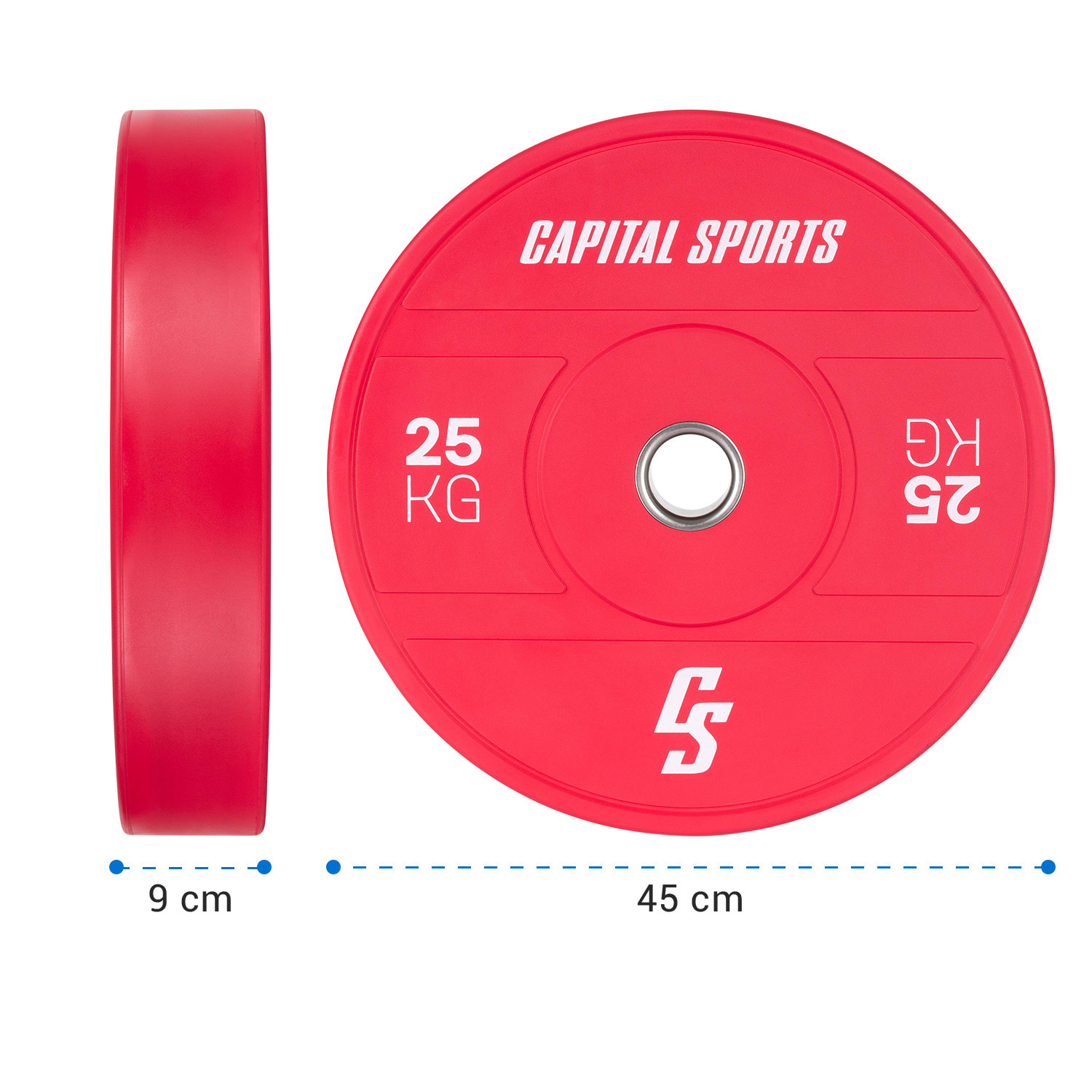Nipton 2021 Gewichtsplatte Bumper Plate | 2 x 25 kg | Ø 54 mm | Hartgummi 2x 25 kg