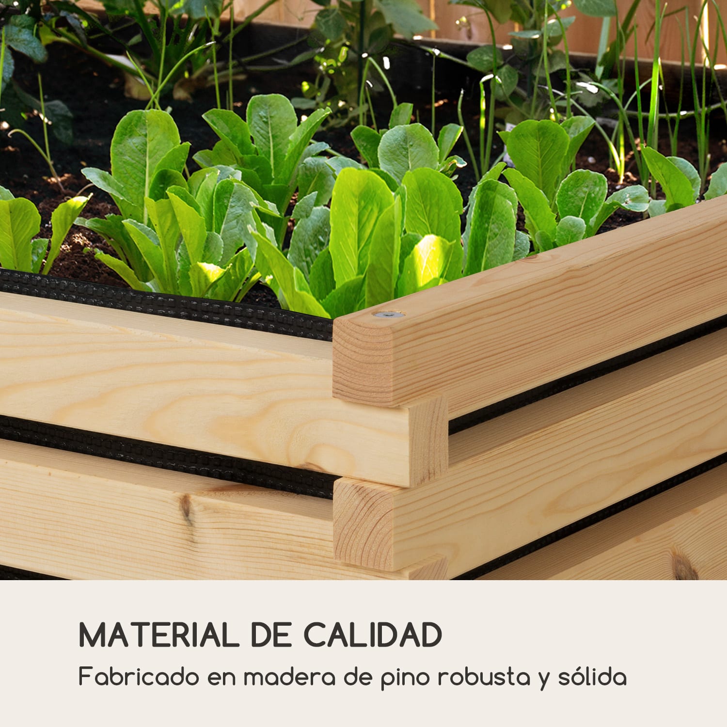 Modu Grow 50 Set de jardinera elevada y celosía 50 x 151 x 45 cm Madera de pino Papel de burbujas 50 cm
