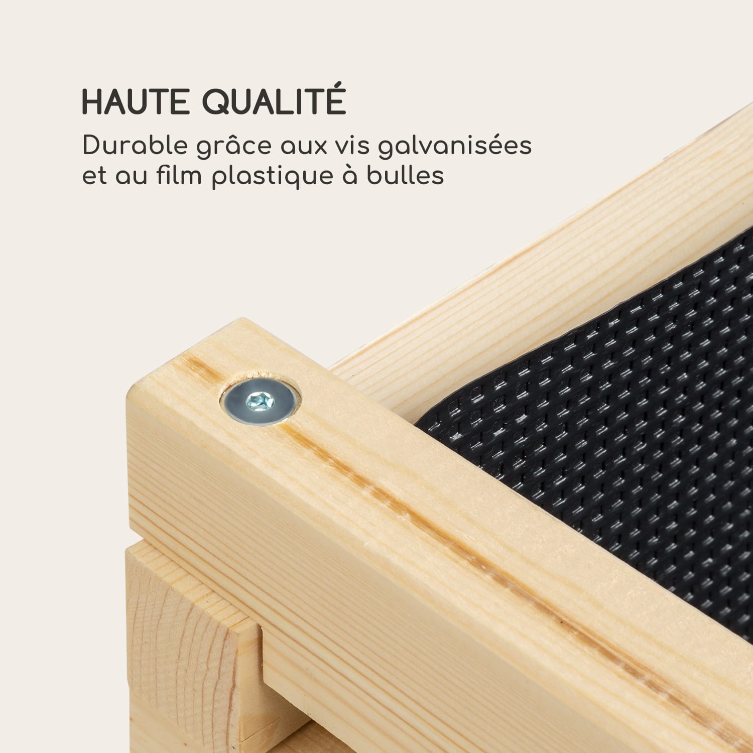 Modu Grow 50 ensemble potager surélevé et treillis 50 x 151 x 45 cm papier bulle pin 50 cm