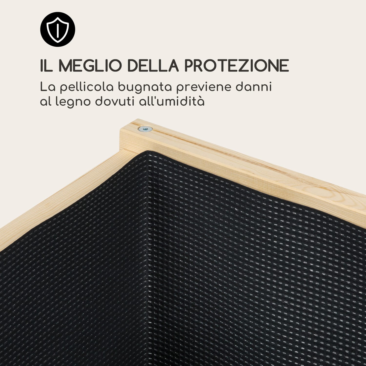 Modu Grow 50, Set con Aiuola Rialzata & Traliccio, 50x151x45 cm, Pino, Pellicola Protettiva 50 cm