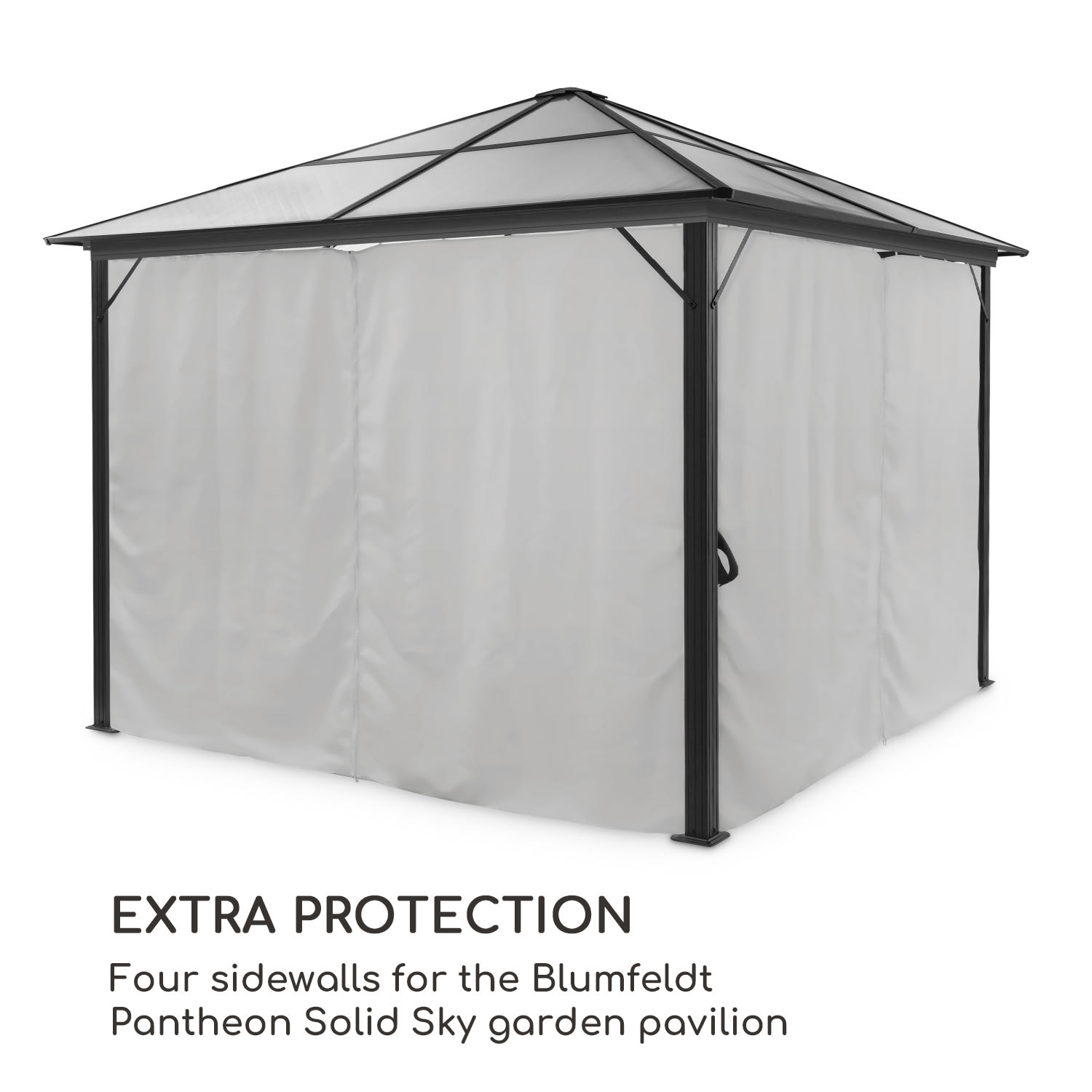 Pantheon Solid Sky Ambient Solar, pavilon, 3 × 3 m, solární osvětlení Světle Šedá