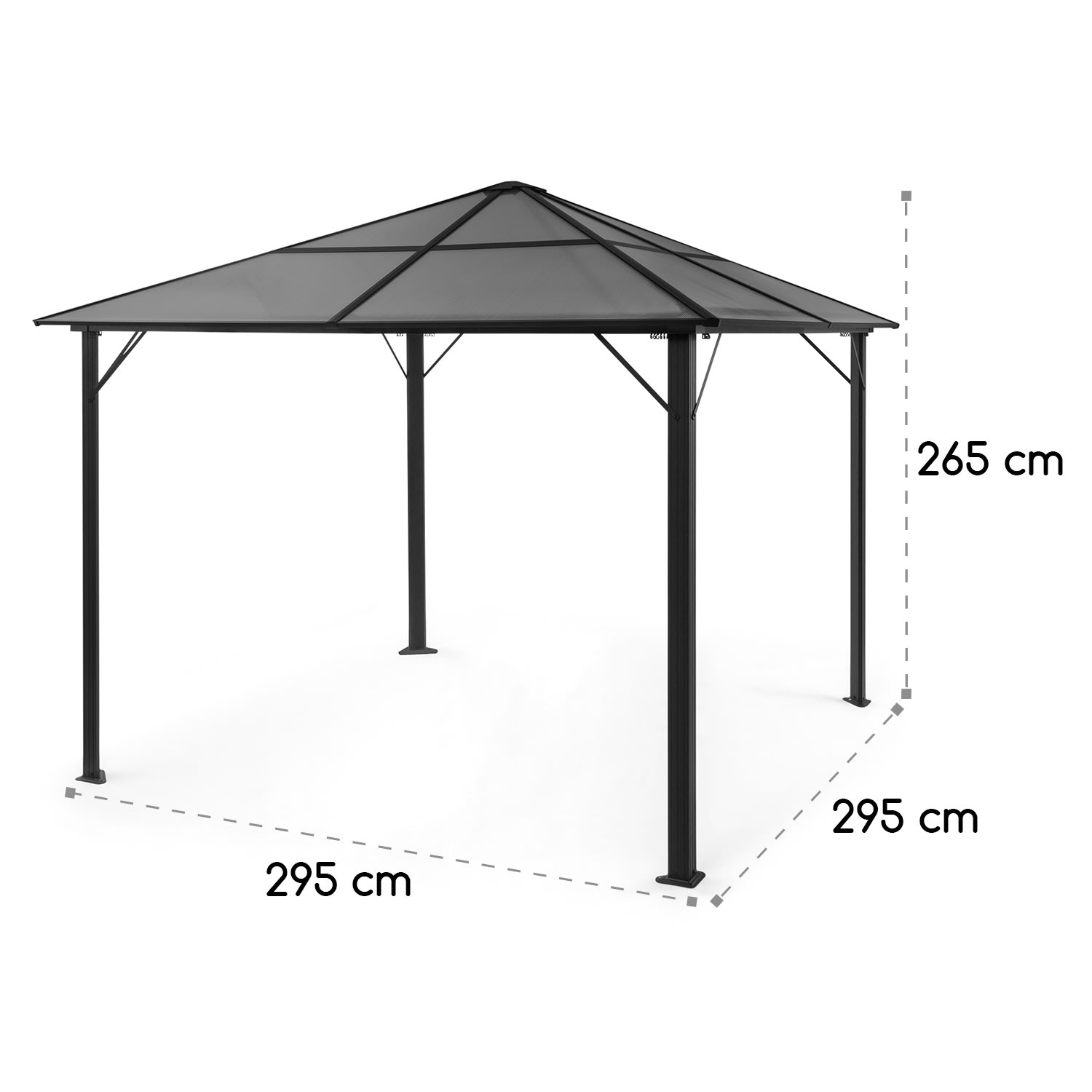 Pantheon Solid Sky Ambient Solar, pavilon, 3 × 4 m, solární osvětlení Světle Šedá
