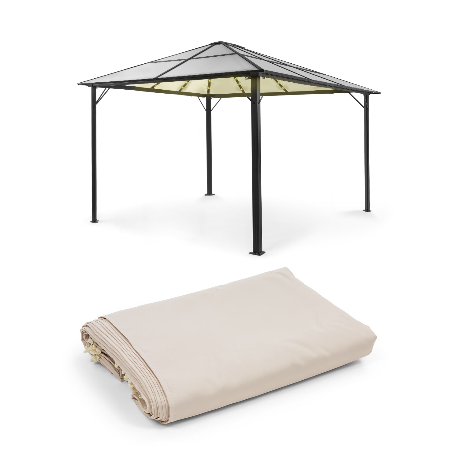 Pantheon Solid Sky Ambient Solar, pavilon, 3 x 4 m, napelemes világítás Bézs