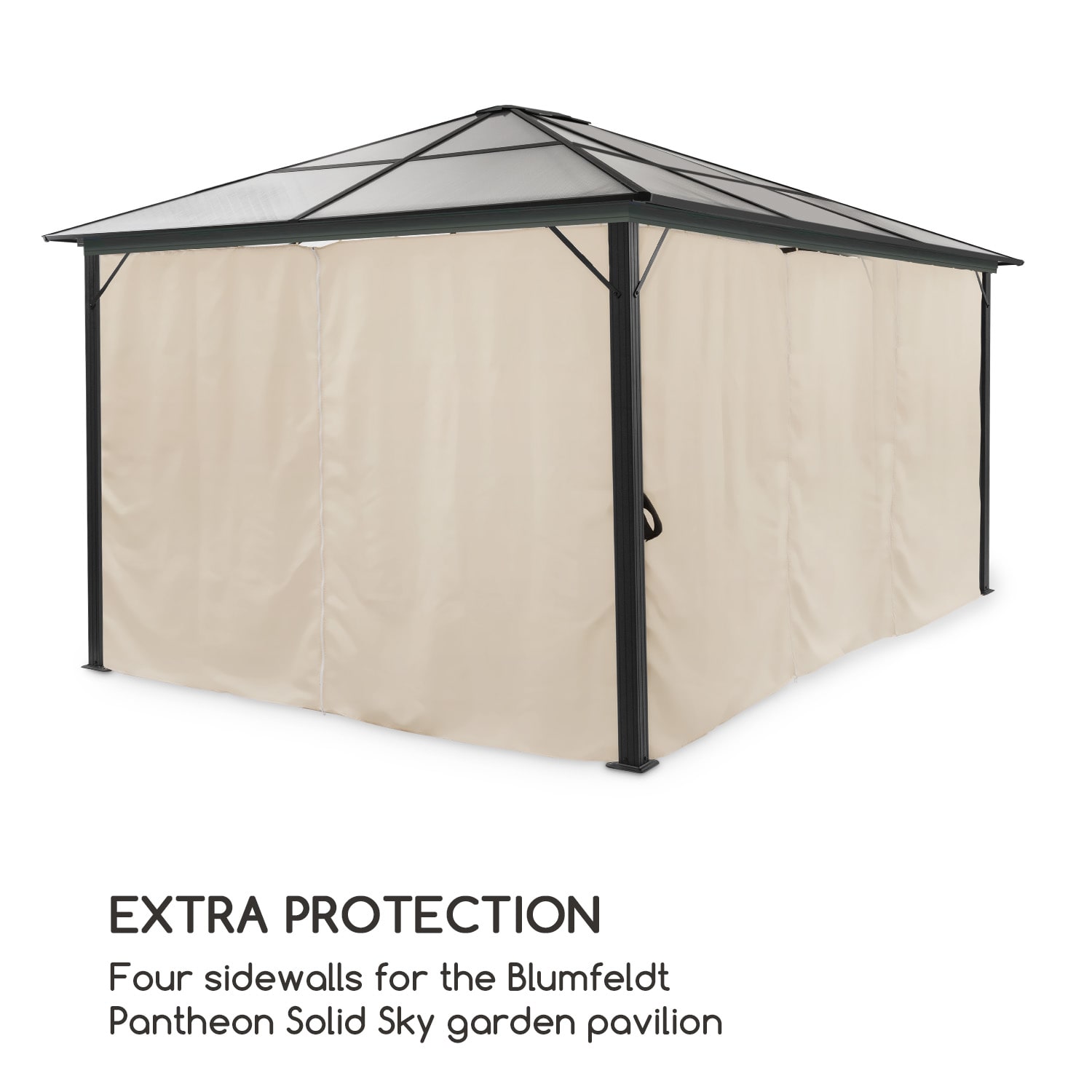 Pantheon Solid Sky Ambient Solar, pavilon, sítě proti komárům, 3x4 m, solární osvětlení Béžová