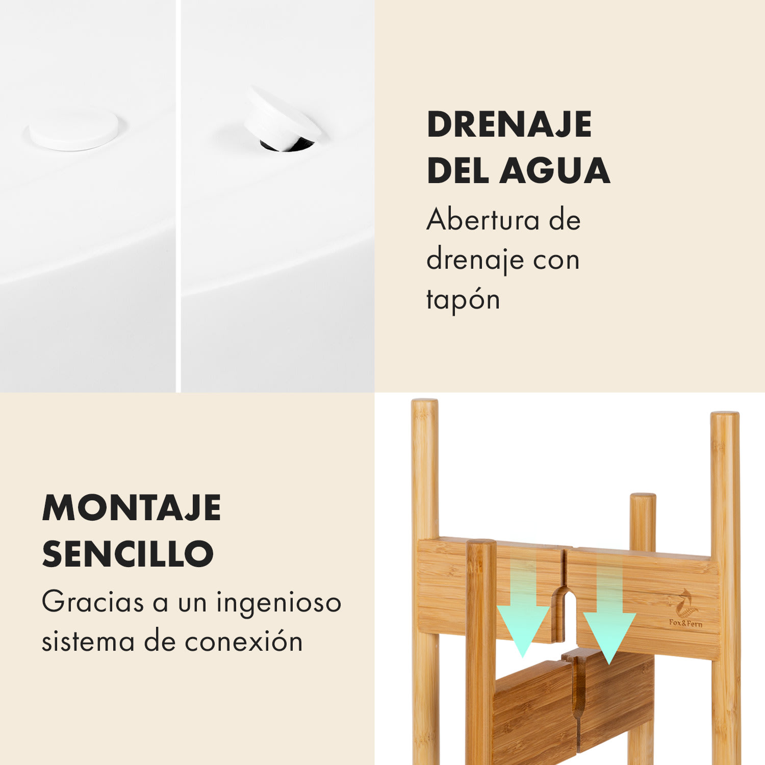 Gendt + Zeist maceta y soporte conjunto tamaño M fibra de piedra bambú 