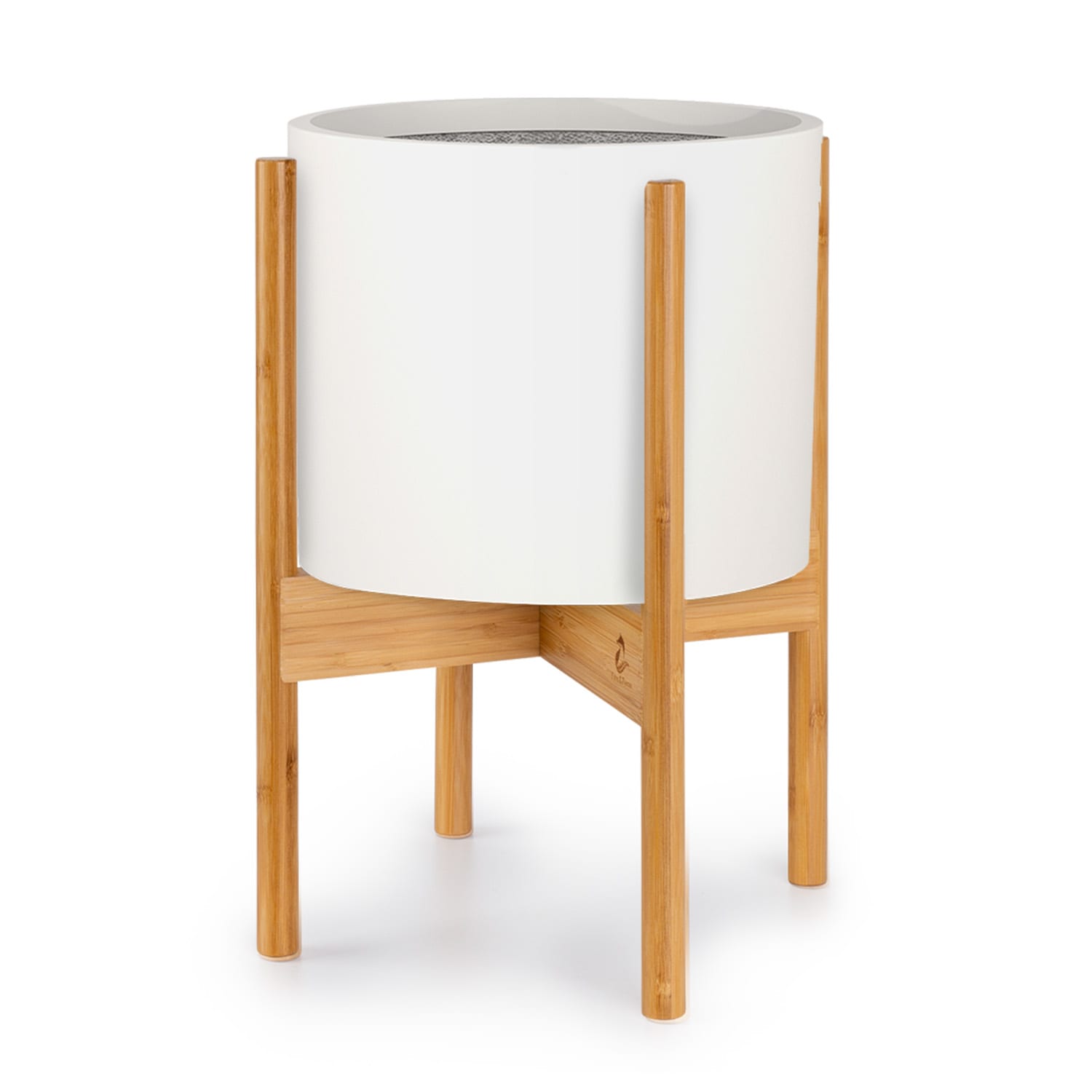 Gendt + Zeist Plant Pot & Stand Set Size M Fibre Stone Bamboo 