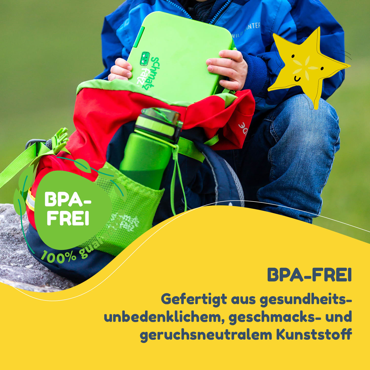 schmatzfatz Ensemble petit-déjeuner Boîte à repas & gourde Tritan étanche sans BPA Vert