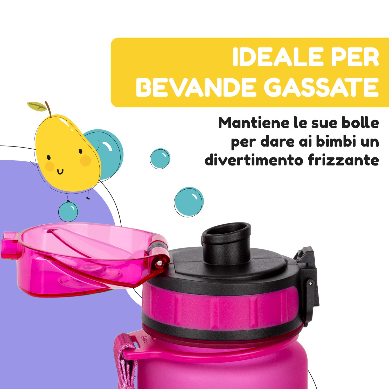 schmatzfatz - Set da colazione: portapranzo e borraccia, Tritan, chiusura ermetica, senza BPA Fucsia