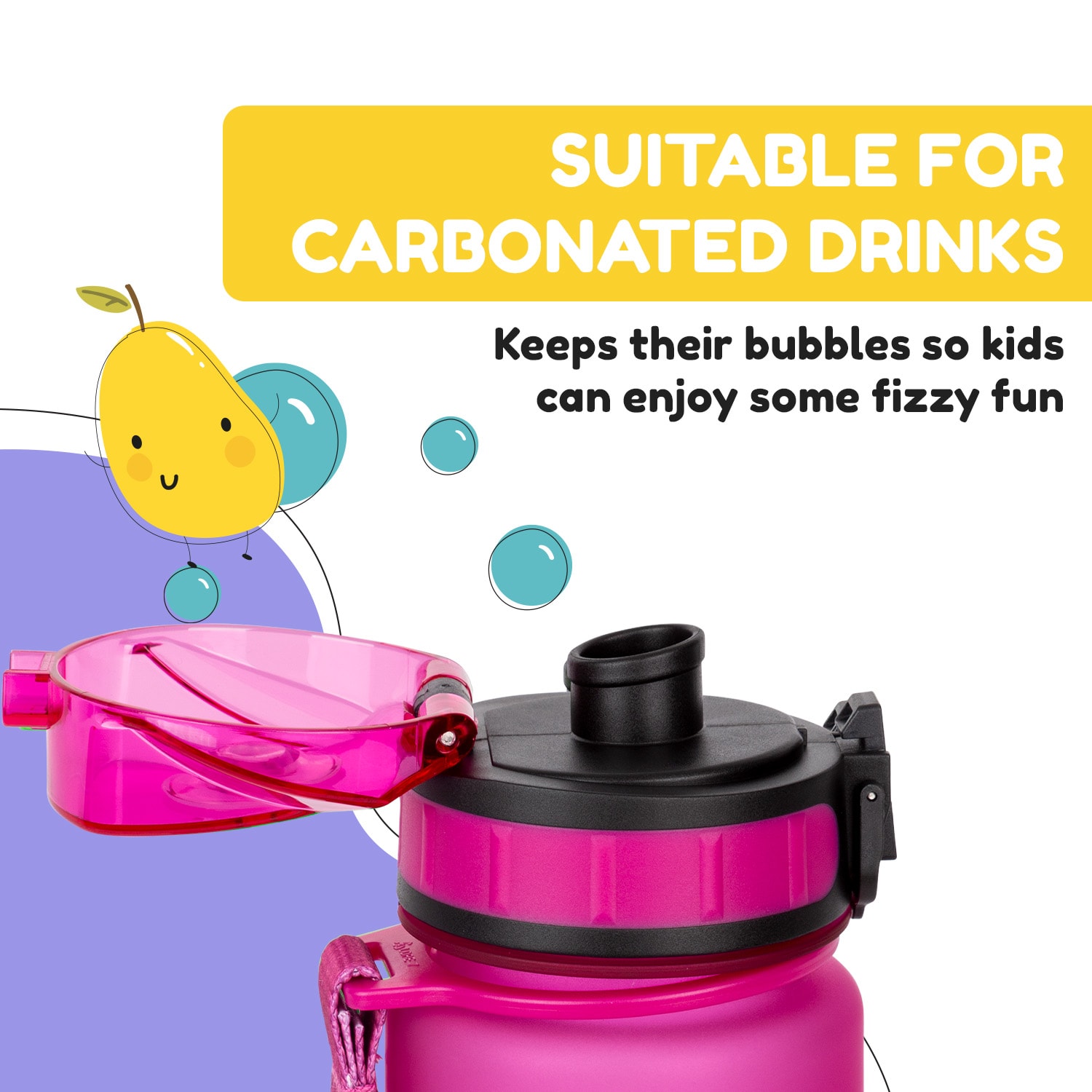 Schmatzfatz, set de mic dejun, caserolă de prânz și sticlă de băut, Tritan, capac etanș, fără BPA Mov