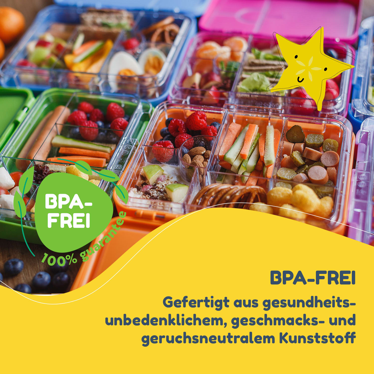 schmatzfatz Frühstücksset Lunchbox & Trinkflasche Tritan dicht BPA-frei test-akeneo Orange