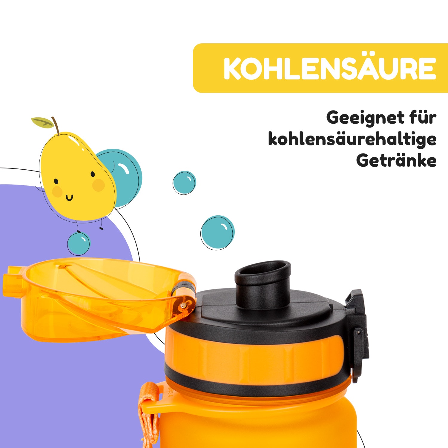 schmatzfatz Frühstücksset Lunchbox & Trinkflasche Tritan dicht BPA-frei test-akeneo Orange