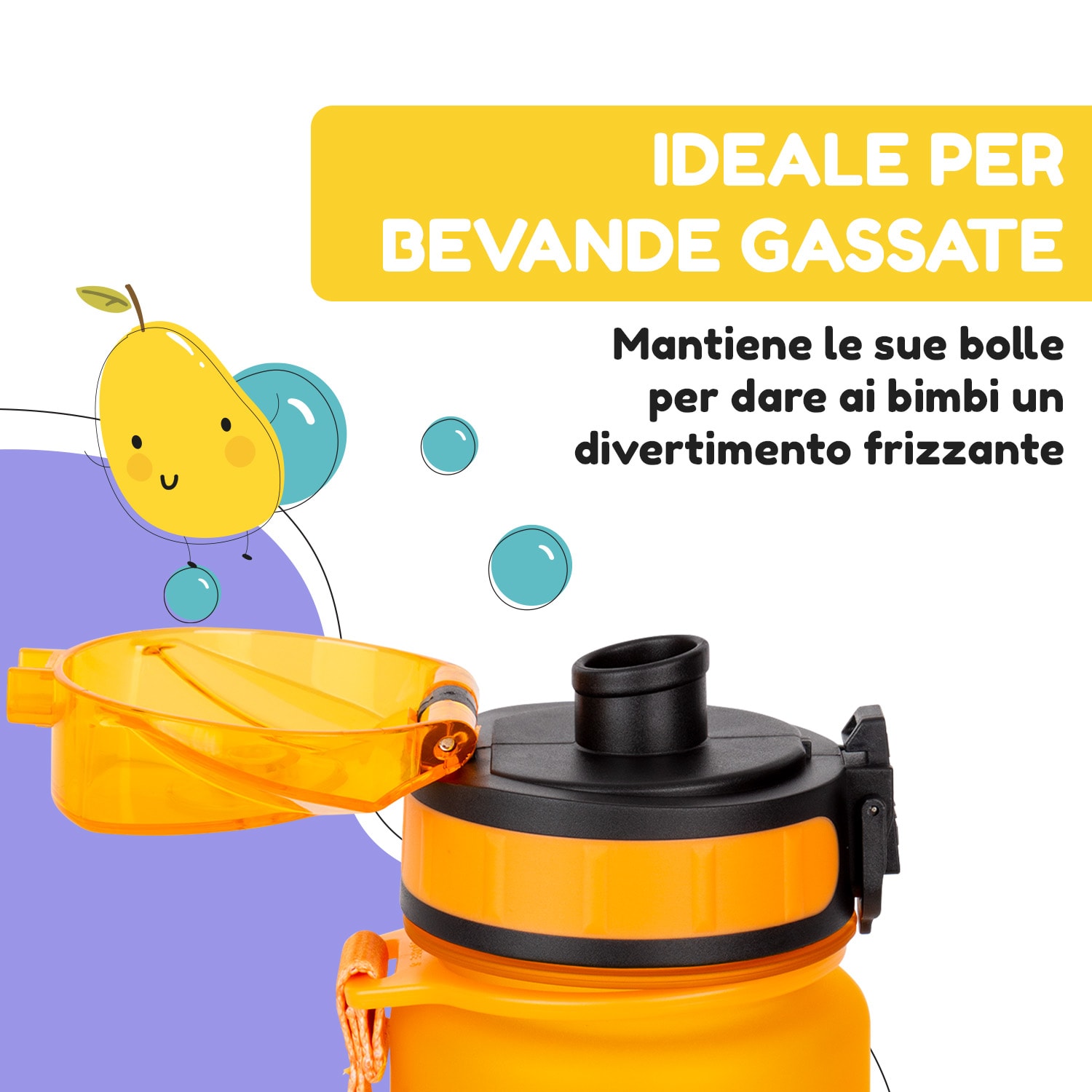 schmatzfatz - Set da colazione: portapranzo e borraccia, Tritan, chiusura ermetica, senza BPA Arancione