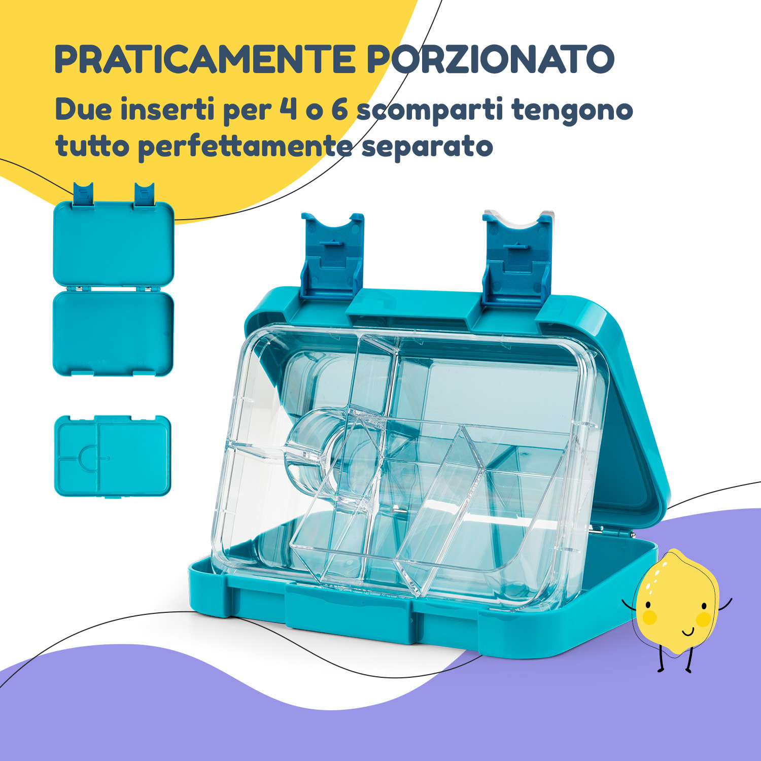 schmatzfatz - Set da colazione: portapranzo e borraccia, Tritan, chiusura ermetica, senza BPA Petrolio