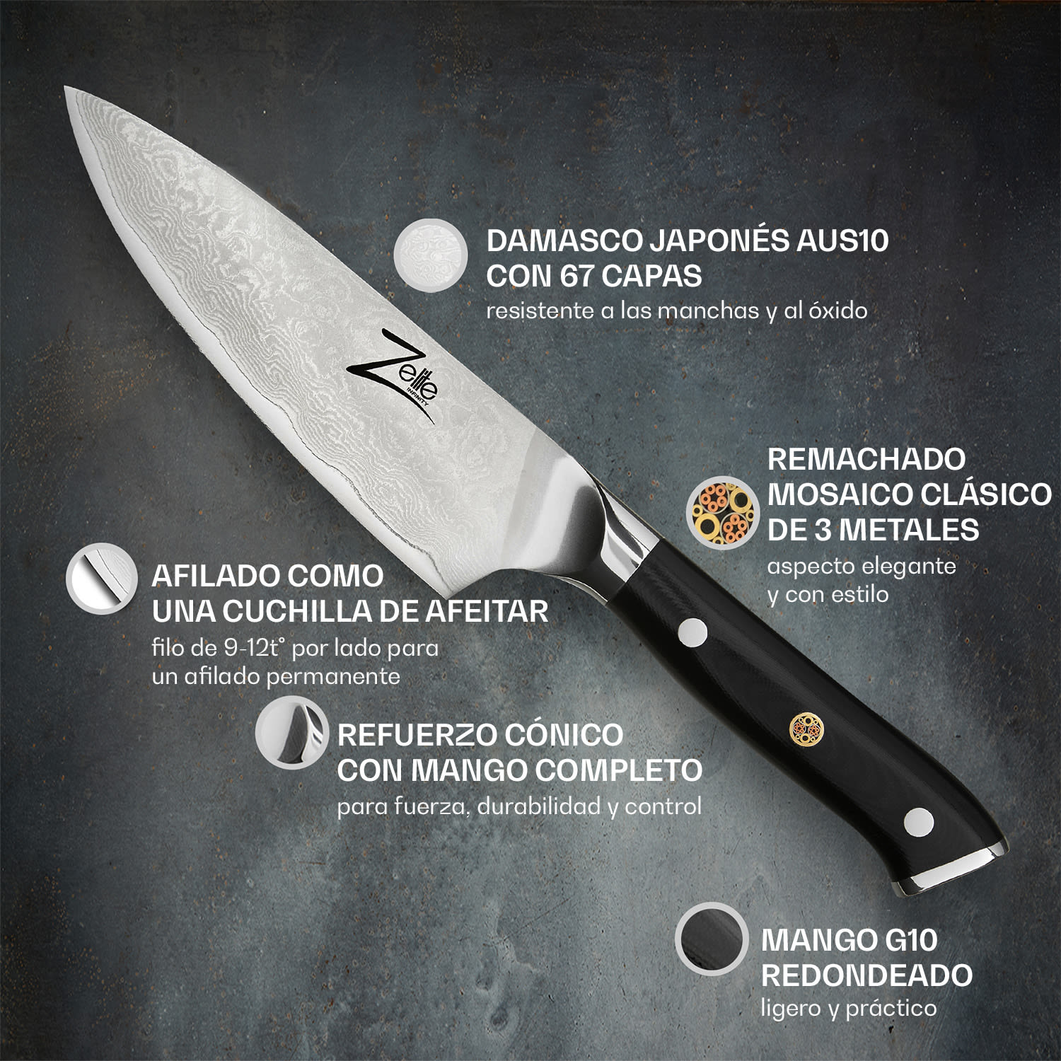 Alpha-Royal Japanese Serie Set I Juego de 4 cuchillos  
