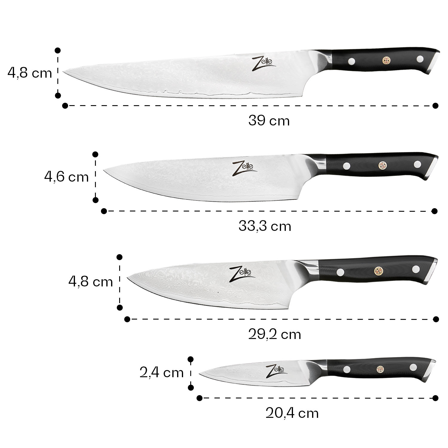Alpha-Royal Japanese Serie Set II 4-delat Knivset  