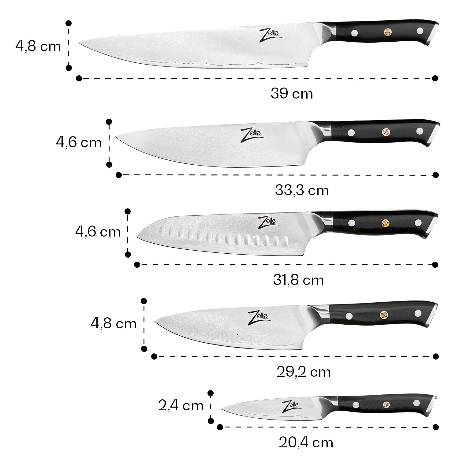 Alpha-Royal Japanese Serie Set IV 4-delat Knivset  