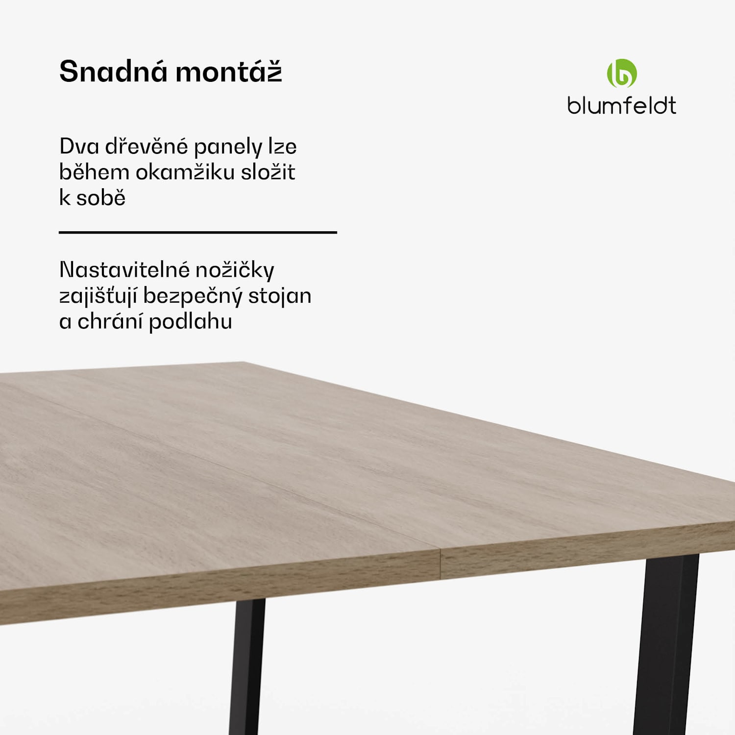 Bearsdon jídelní set, stolová deska a kovové nohy stolu, industriální styl, stabilní, moderní 120 x 80 cm | Borovice