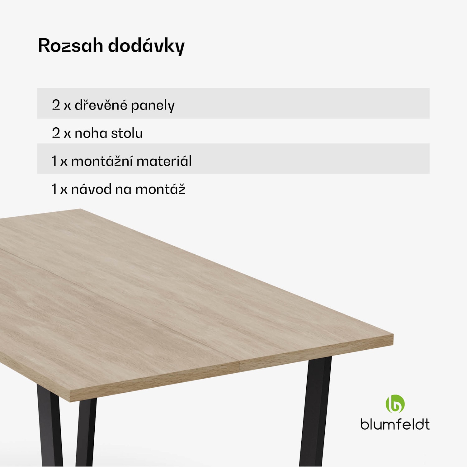 Bearsdon jídelní set, stolová deska a kovové nohy stolu, industriální styl, stabilní, moderní 120 x 80 cm | Borovice