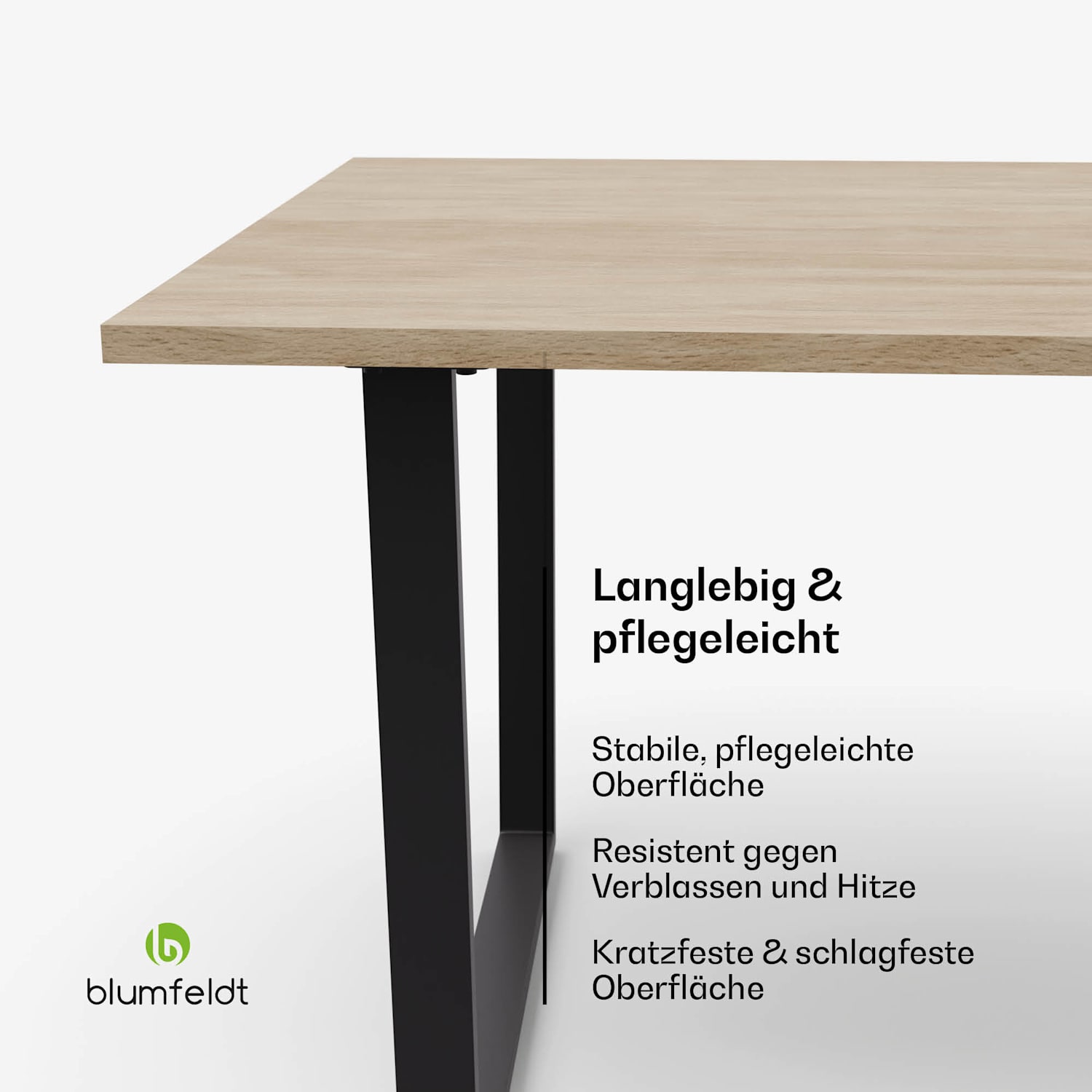 Bearsdon Esstisch Set | Tischplatte & Metall-Tischbeine | Industrial Style | stabil | modern 120 x 80 cm | Kiefer