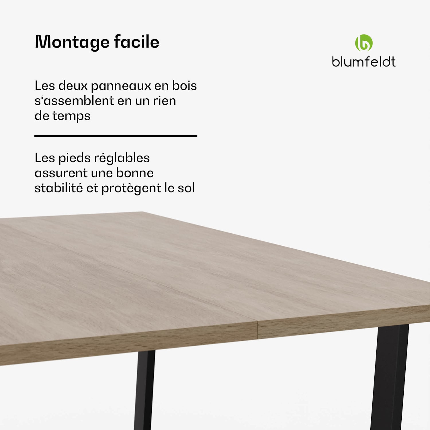 Bearsdon eettafel | tafelblad & metalen tafelpoten | industriële stijl | stabiel | modern 120 x 80 cm | Den
