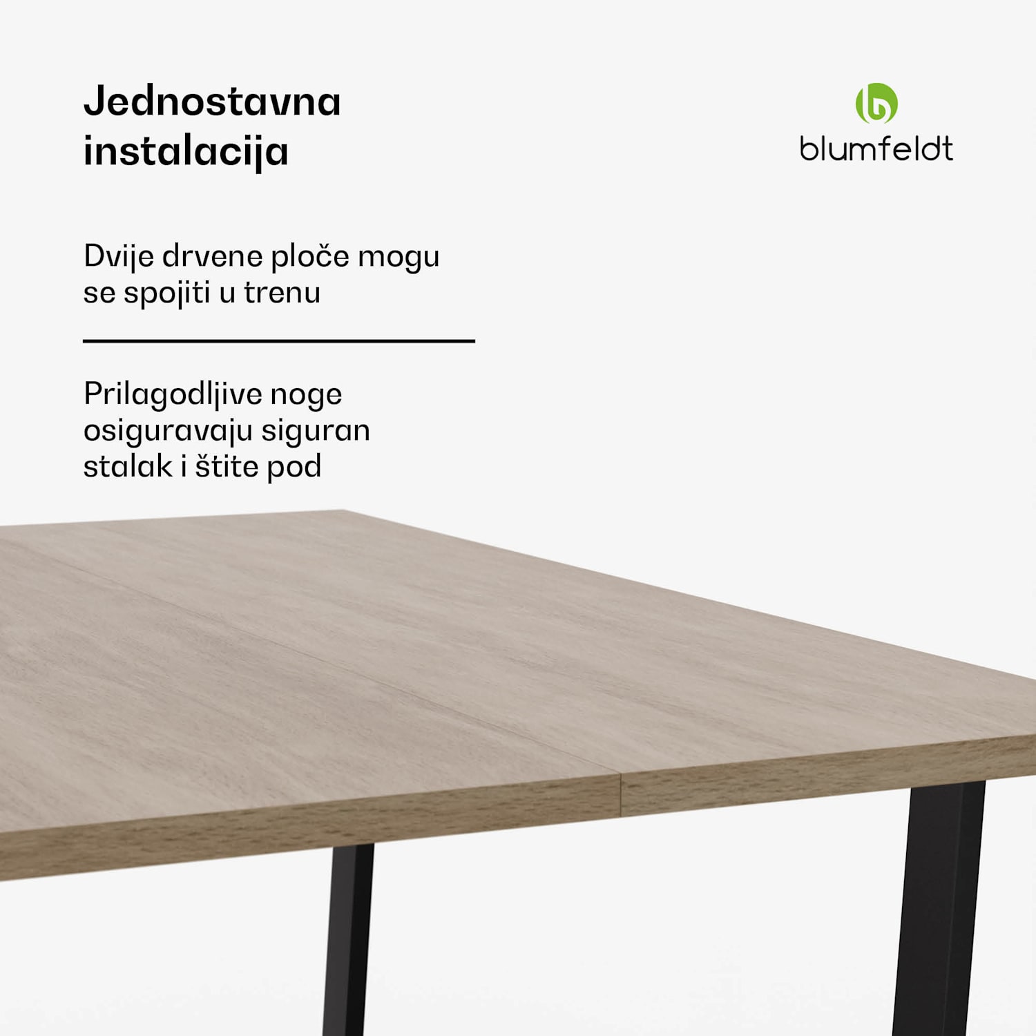Bearsdon blagovaonski set, ploča stola i metalne noge stola, industrijski stil, stabilan, moderna 120 x 80 cm | Bor
