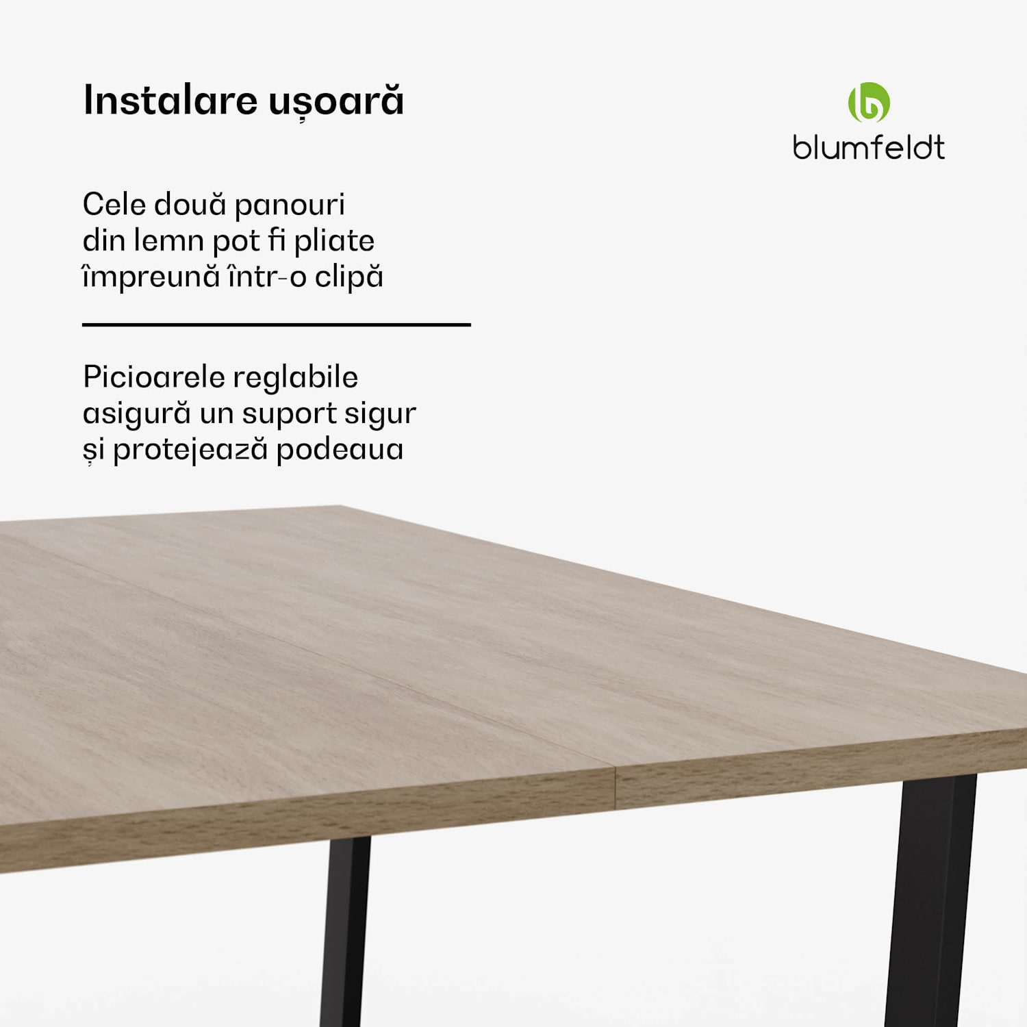 Set de sufragerie Bearsdon, blat de masă și picioare de masă din metal, stil industrial, stabil, modern 120 x 80 cm | Pin