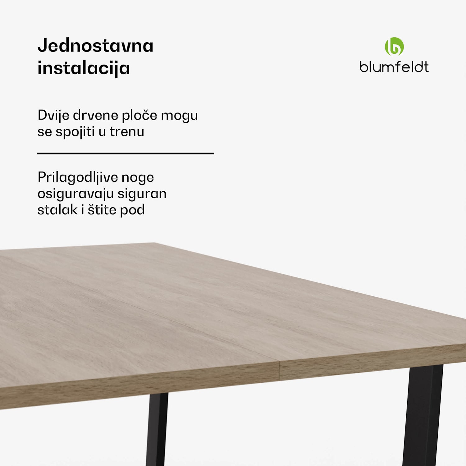 Bearsdon blagovaonski set, ploča stola i metalne noge stola, industrijski stil, stabilan, moderna 140 x 80 | Bor