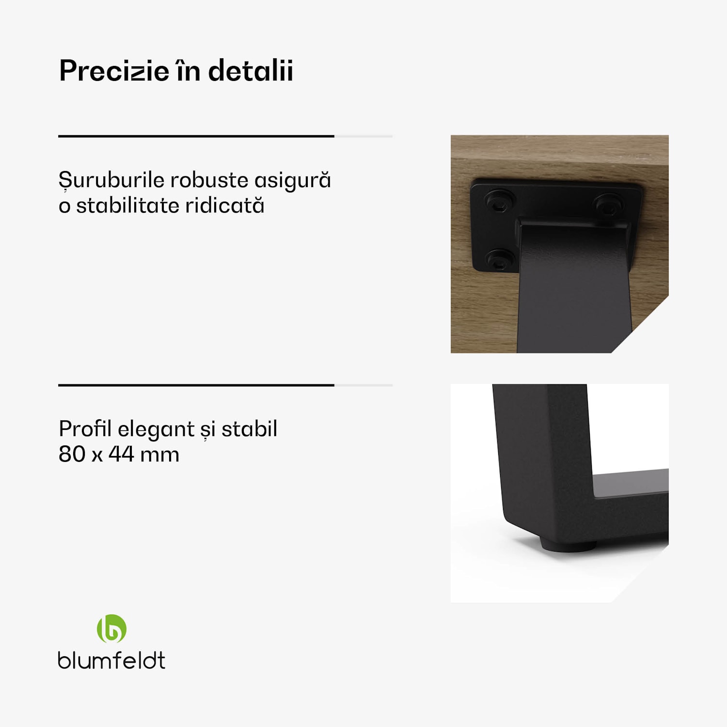 Set de sufragerie Bearsdon, blat de masă și picioare de masă din metal, stil industrial, stabil, modern 140 x 80 | Pin
