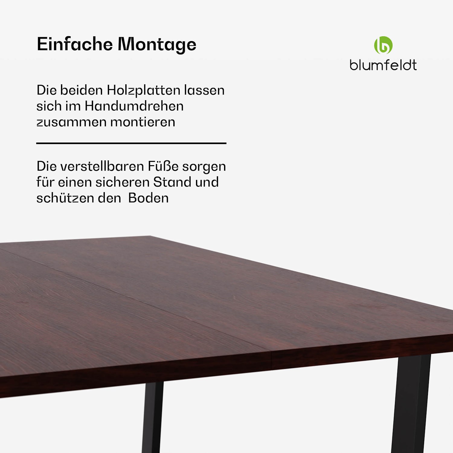 Bearsdon Esstisch Set | Tischplatte & Metall-Tischbeine | Industrial Style | stabil | modern 140 x 80 | Teakholz
