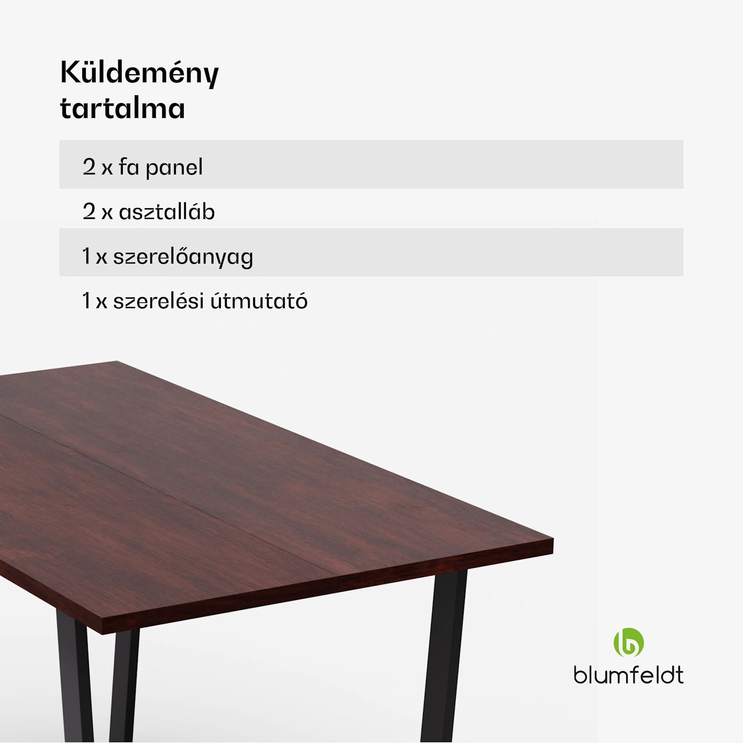 Bearsdon étkezőgarnitúra, asztallap és fém asztallábak, ipari stílus, stabil, modern 140 x 80 | Teak